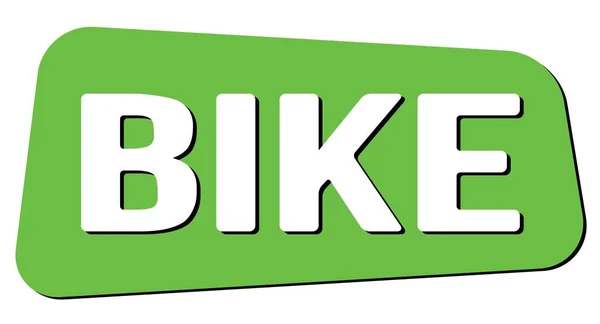 Bike Text Written Green Trapeze Stamp Sign — Stock Photo, Image