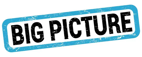 Big Picture Text Written Blue Black Rectangle Stamp Sign — Stockfoto