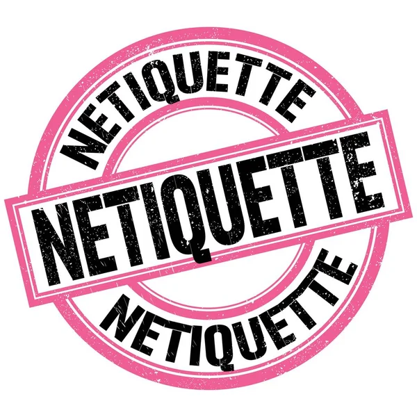 Netiquette Tekst Geschreven Roze Zwarte Ronde Stempel Teken — Stockfoto