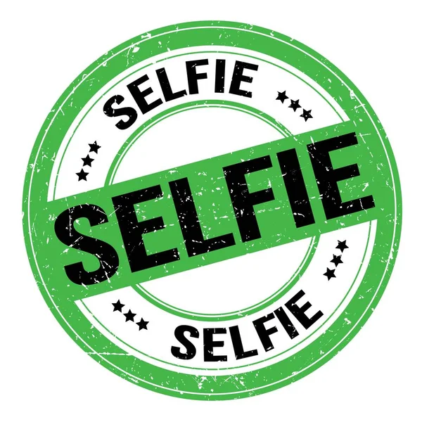 Selfie Text Written Green Black Grungy Stamp Sign — ストック写真