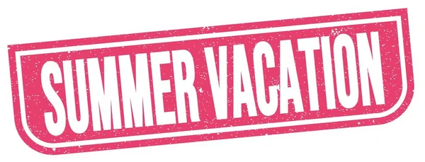 Summer Vacation Text Written Pink Grungy Stamp Sign — 图库照片