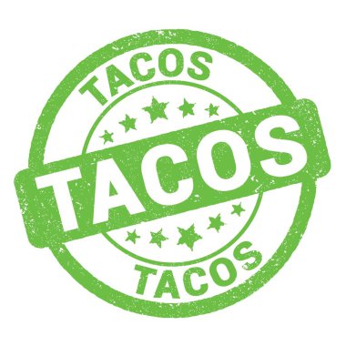 Yeşil grungy işareti üzerine yazılmış TACOS metni.