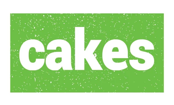 Cakes Text Written Green Grungy Stamp Sign — Zdjęcie stockowe