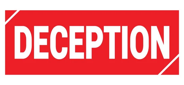Deception Text Written Red Grungy Stamp Sign — Stok fotoğraf