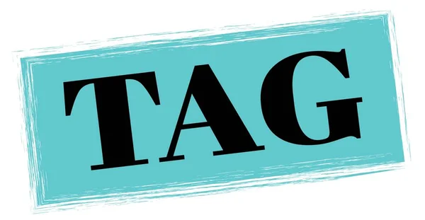 Tag Text Written Blue Black Rectangle Stamp Sign — Stok fotoğraf