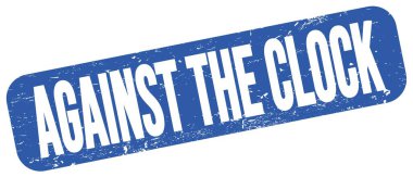 Mavi grungy mühür işareti üzerine yazılmış Saat Metni.