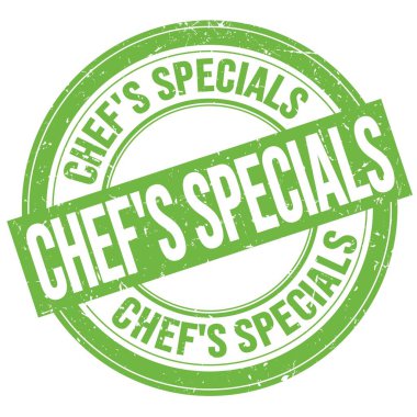 Şef 'in özel metni yeşil yuvarlak çirkin damga işareti üzerine yazılmış.