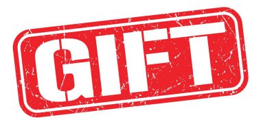 Kırmızı grungy mühür işareti üzerine yazılmış GIFT metni.