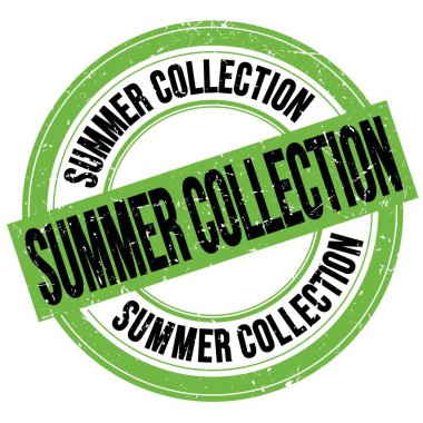 YAZ KOLLEKSİM Metni yeşil-siyah yuvarlak grungy işareti üzerine yazılmış