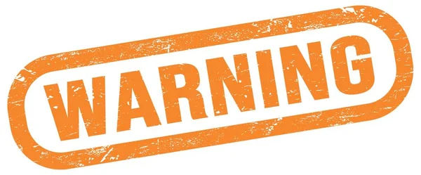 Warning Text Orange Rectangle Stamp Sign — Stock Fotó