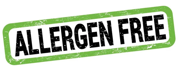 Allergen Free Text Written Green Black Rectangle Stamp Sign — Stock Fotó