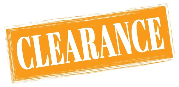 Clearance Text Written Orange Rectangle Stamp Sign — Stock Photo, Image