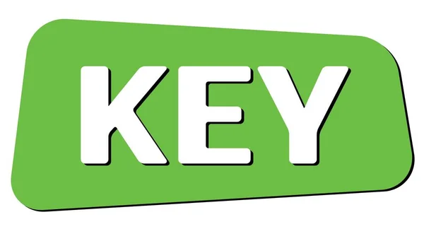 Key Text Written Green Trapeze Stamp Sign — 图库照片