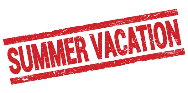 Summer Vacation Text Written Red Rectangle Stamp Sign — Photo