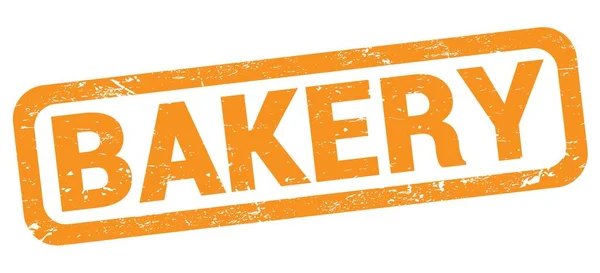 Bakery Text Written Orange Rectangle Stamp Sign — Zdjęcie stockowe