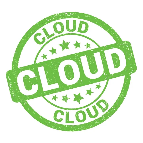 Cloud Szöveg Zöld Grungy Bélyegzőtáblára Írva — Stock Fotó