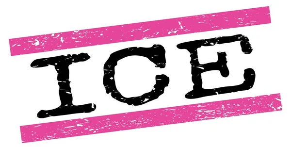 Ice Texto Escrito Rosa Negro Grungy Líneas Sello Signo —  Fotos de Stock