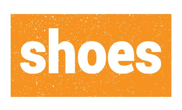 Shoes Text Written Orange Grungy Stamp Sign — 图库照片