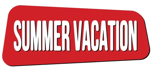 Summer Vacation Text Written Red Trapeze Stamp Sign — Photo