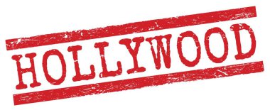 Kırmızı grungy satır işareti üzerine yazılmış HOLYWOOD metin.