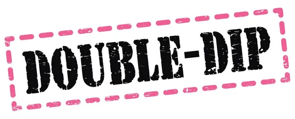Double Dip Text Written Pink Black Dash Stamp Sign — Stock Fotó