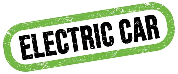 Elektromos Car Szöveg Zöld Fekete Téglalap Alakú Bélyegzőtáblán — Stock Fotó