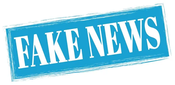 Fake News Text Written Blue Rectangle Stamp Sign — Stockfoto