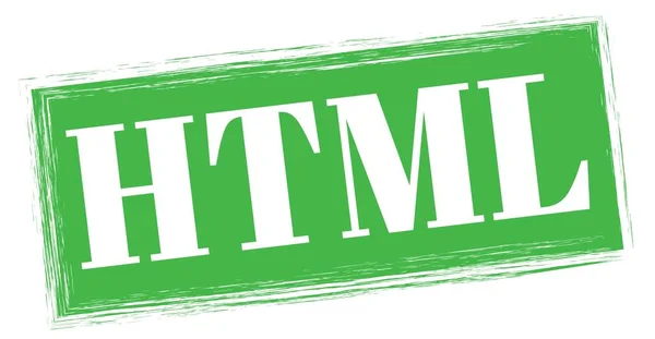 Html Text Written Green Rectangle Stamp Sign — Stockfoto