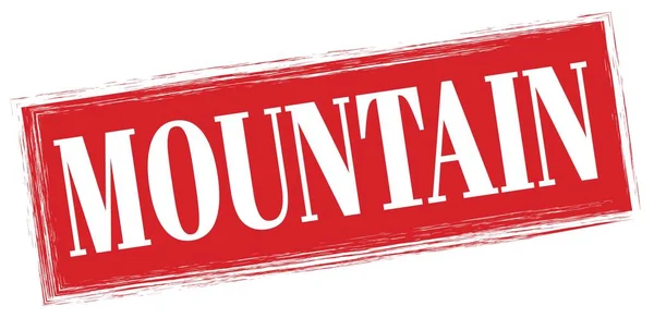 Mountain Text Written Red Rectangle Stamp Sign — Stock Photo, Image