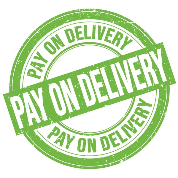 Pay Delivery Text Written Green Grungy Stamp Sign — Stock Photo, Image