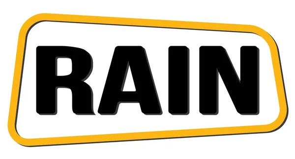 Rain Text Written Yellow Black Trapeze Stamp Sign — Stock fotografie