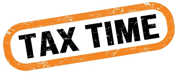 Tax Time Text Orange Black Rectangle Stamp Sign — Stockfoto