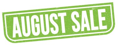 AĞUSTOS Satış metni yeşil grungy mühür işareti üzerine yazılmış.