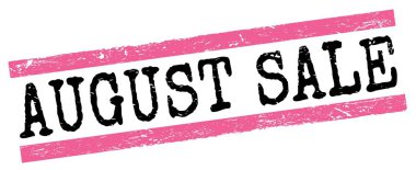 AĞUSTOS Satış metni pembe-siyah grungy satır damgası üzerine yazılmış.