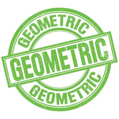 GEOMETRIC yeşil yuvarlak pul işareti üzerine yazılmış metin