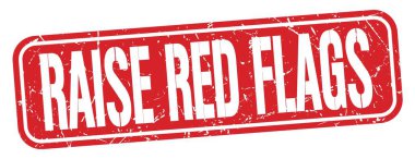 Kırmızı grungy işareti üzerine yazılmış Kırmızı FLAG metin yükseltin.