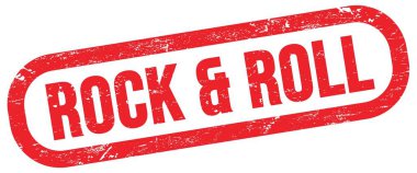 ROCK & ROLL, text on red rectangle stamp sign.