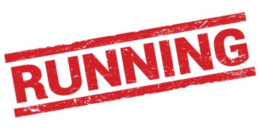 Kırmızı dikdörtgen damga işareti üzerine yazılan çalıştırma metni.