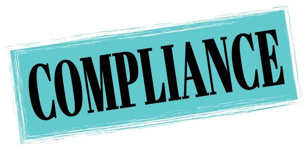 Compliance Text Written Blue Black Rectangle Stamp Sign — Fotografia de Stock