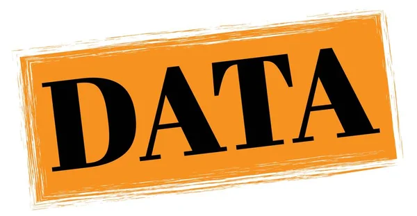Data Text Auf Orange Schwarzem Stempelschild — Stockfoto