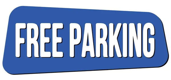 Free Parking Text Written Blue Trapeze Stamp Sign — Foto Stock
