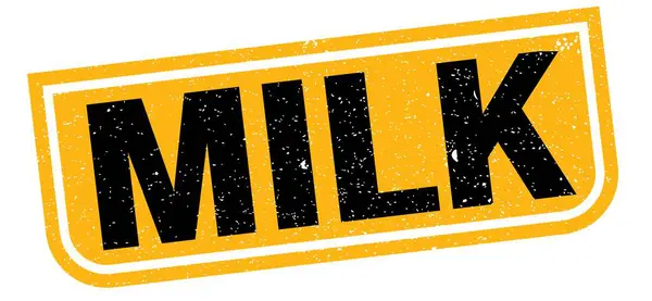 Milk Text Written Yellow Black Grungy Stamp Sign — Zdjęcie stockowe