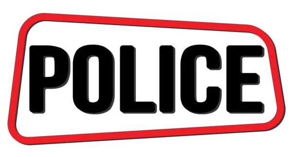 Текст Полиции Написанный Знаке Трапеции Красно Черного Цвета — стоковое фото