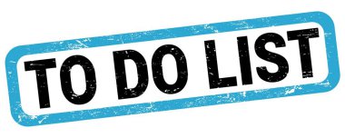 Mavi-siyah dikdörtgen işareti üzerine yazılmış Liste metni yapmak.