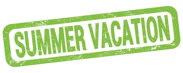 Summer Vacation Text Written Green Rectangle Stamp Sign — 스톡 사진