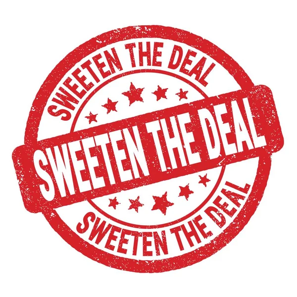 Sweeten Deal Text Written Red Grungy Stamp Sign — ストック写真