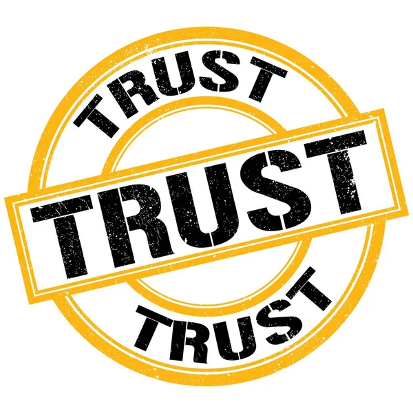 Trust Text Written Yellow Black Stamp Sign — Stockfoto