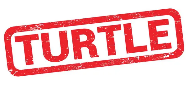 Turtle Text Written Red Rectangle Stamp Sign —  Fotos de Stock