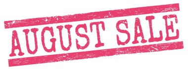 Pembe grungy line damgası üzerine yazılmış AĞUSTOS Satışı metni.