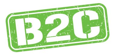 Yeşil grungy mühür işareti üzerine yazılmış B2C metni.